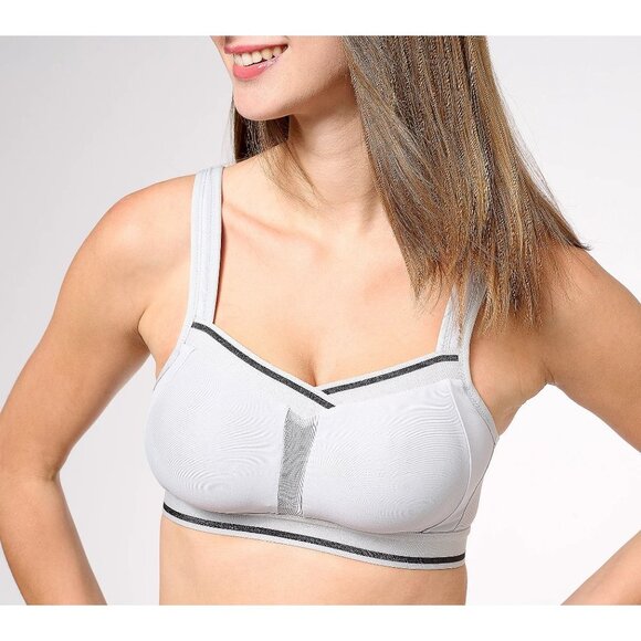Breezies Foam/Silver Full Coverage Molded Cup Two Toned Bra Size 38C - Picture 1 of 5